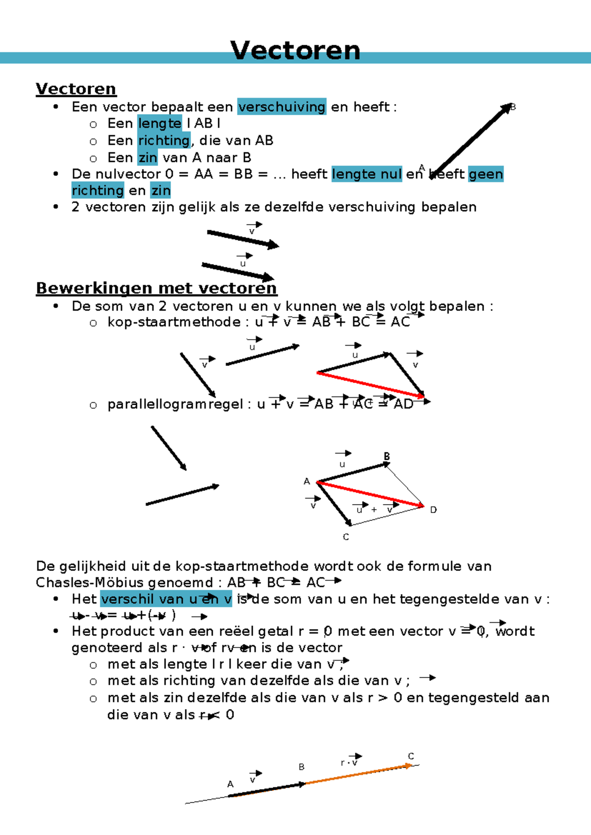 Samenvatting van Vectoren (Wiskunde) - Belangrijke Concepten en ...
