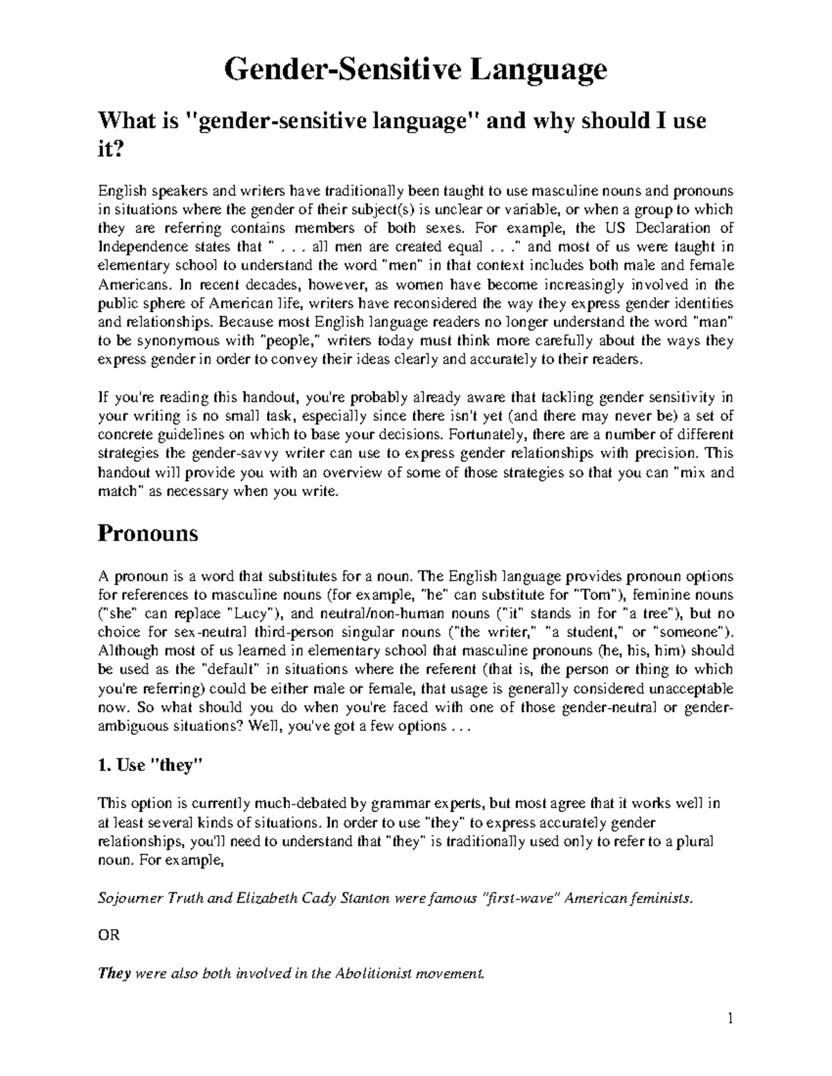 ENG 101: Gender Sensitive Language Guidelines and Strategies - Studocu