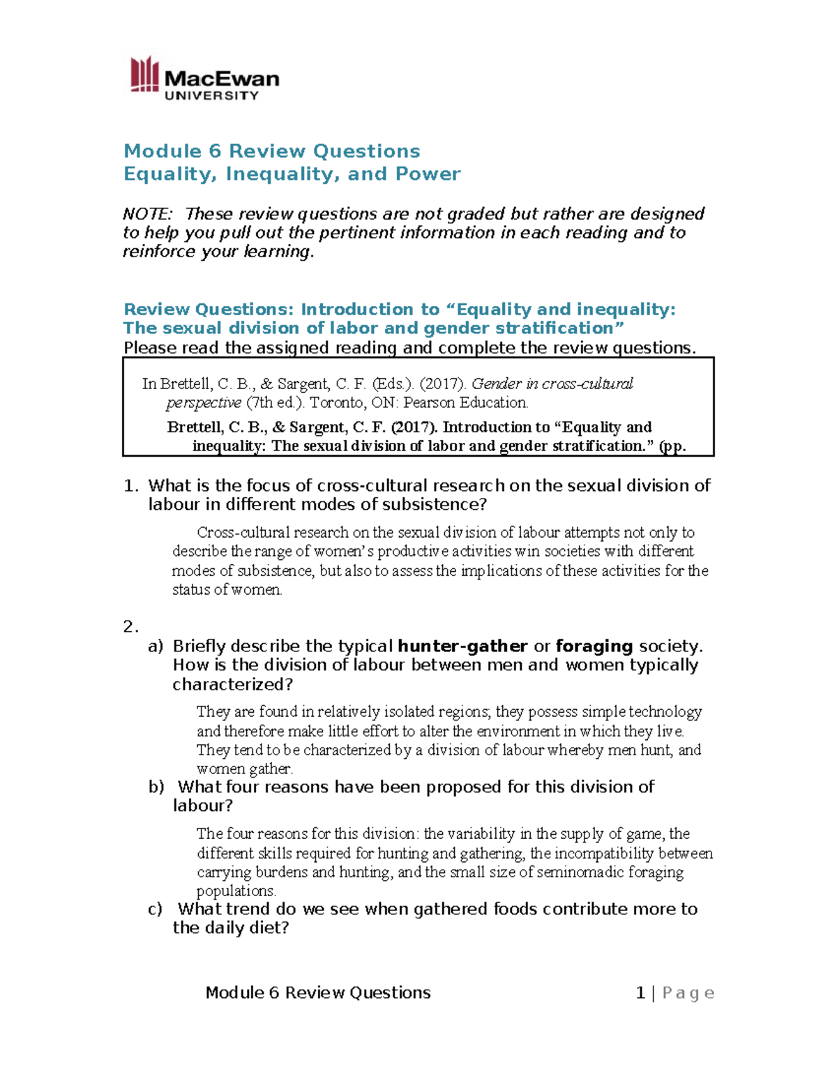 Module 6 Review: Equality, Inequality, and Power Analysis - Studocu