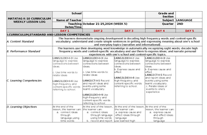 COT-2 - CLASSROOM OBSERVATION TOOL - COT-RPMS RATING SHEET OBSERVER ...