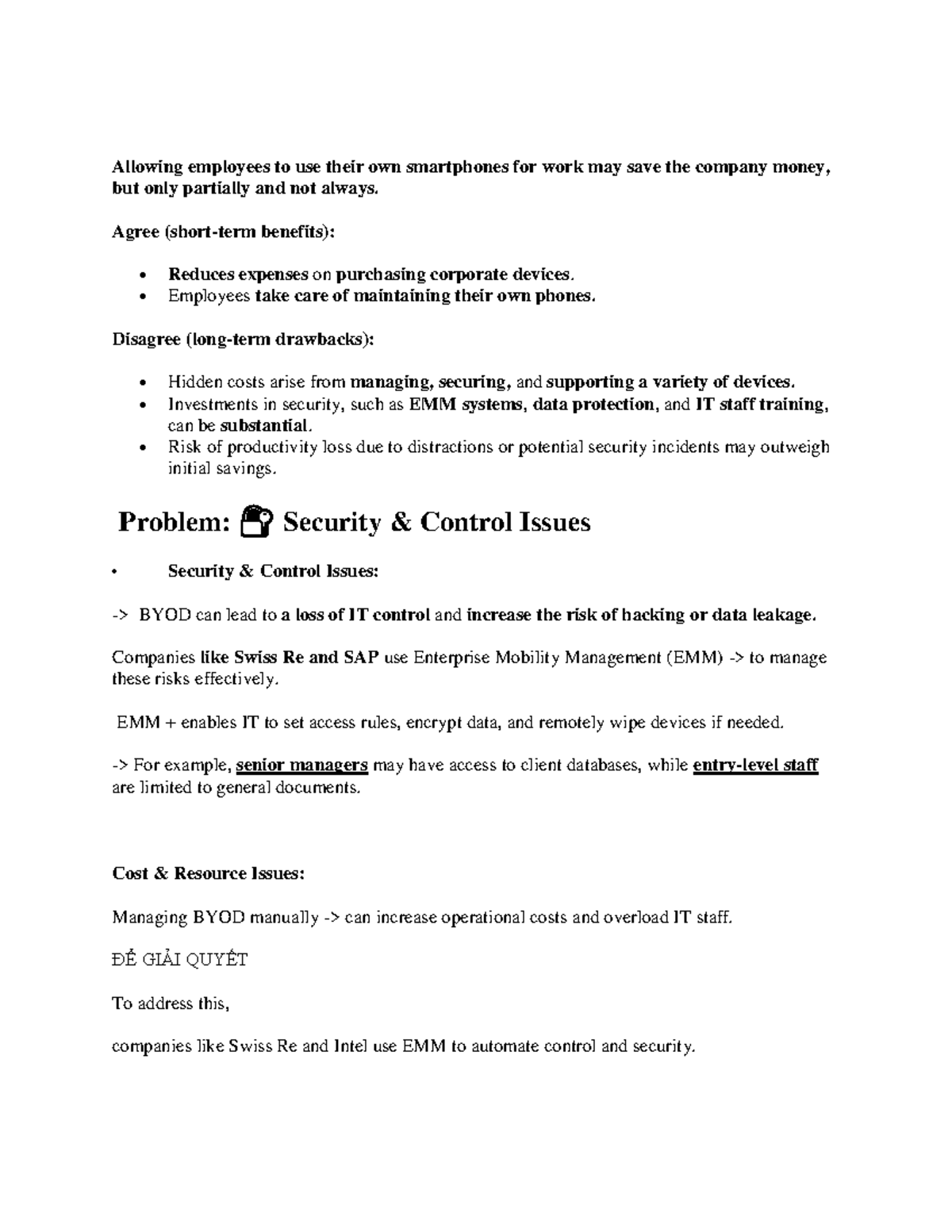 Impact of BYOD on Company Costs and Security: A Case Study Analysis ...