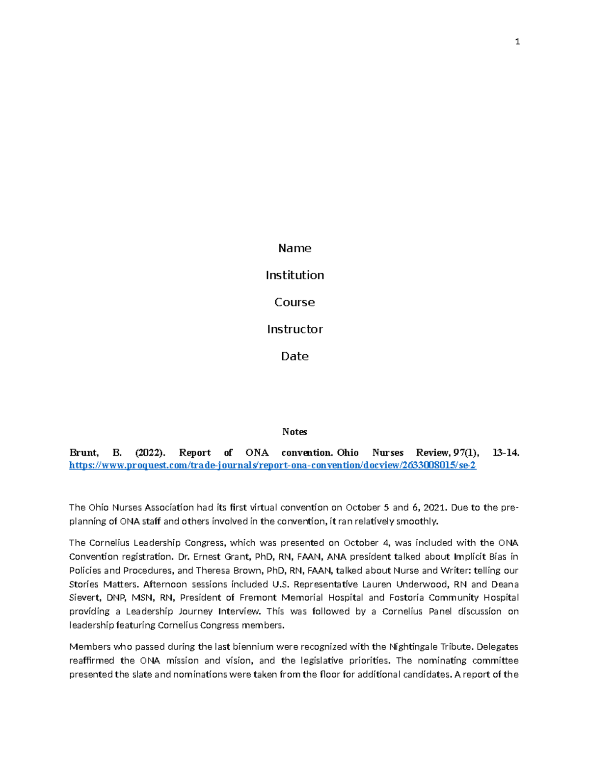 8 Slides Needed NOW - neded - Name Institution Course Instructor Date ...