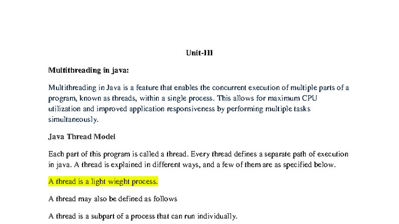 Multithreding Unit3 OOP CG - Unit-III Multithreading in java ...