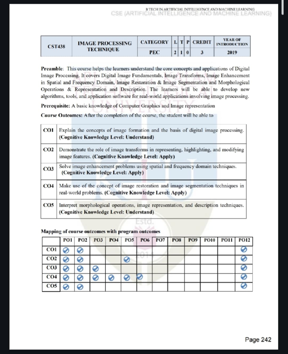Image Processing Syllabus Overview - CST438 - Studocu
