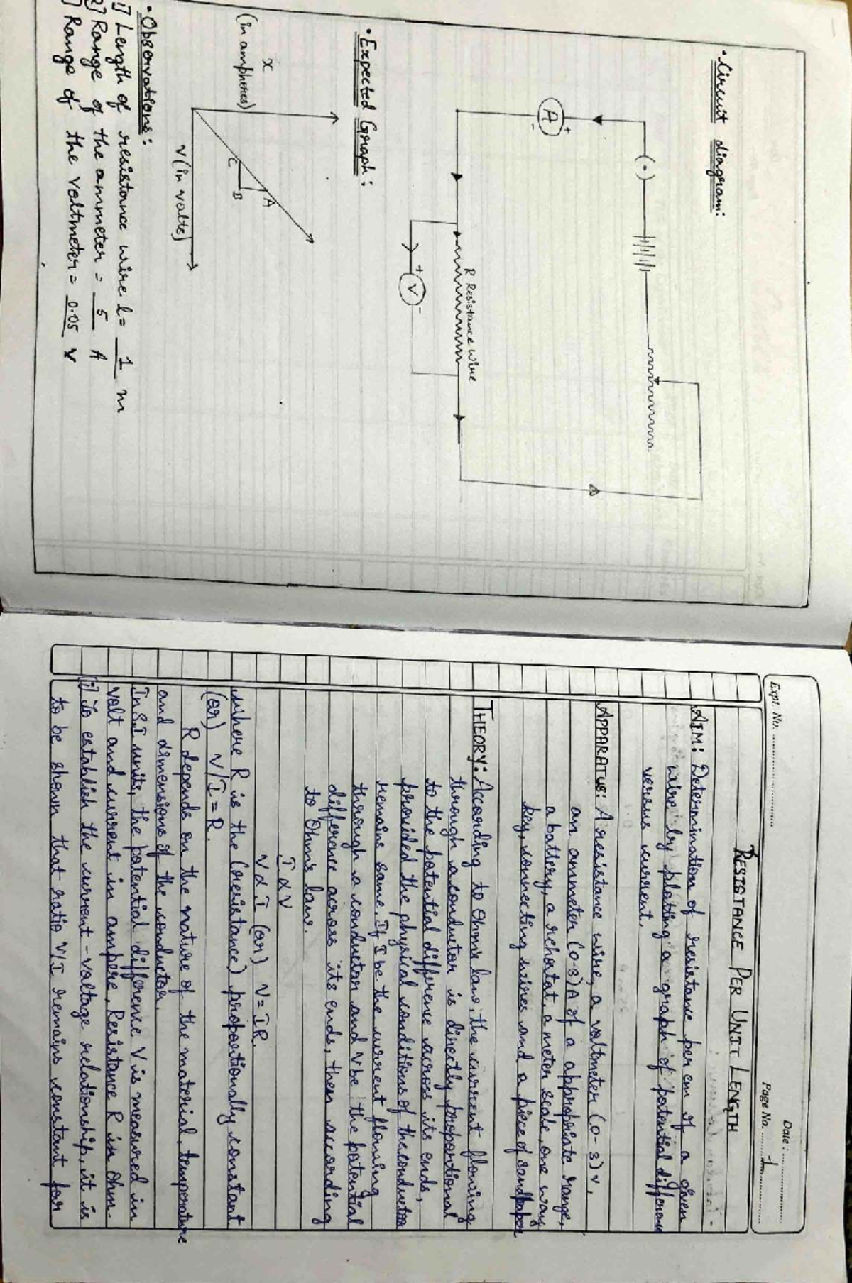 Physics - Record of Experiments on Resistance and Focal Lengths (2025 ...