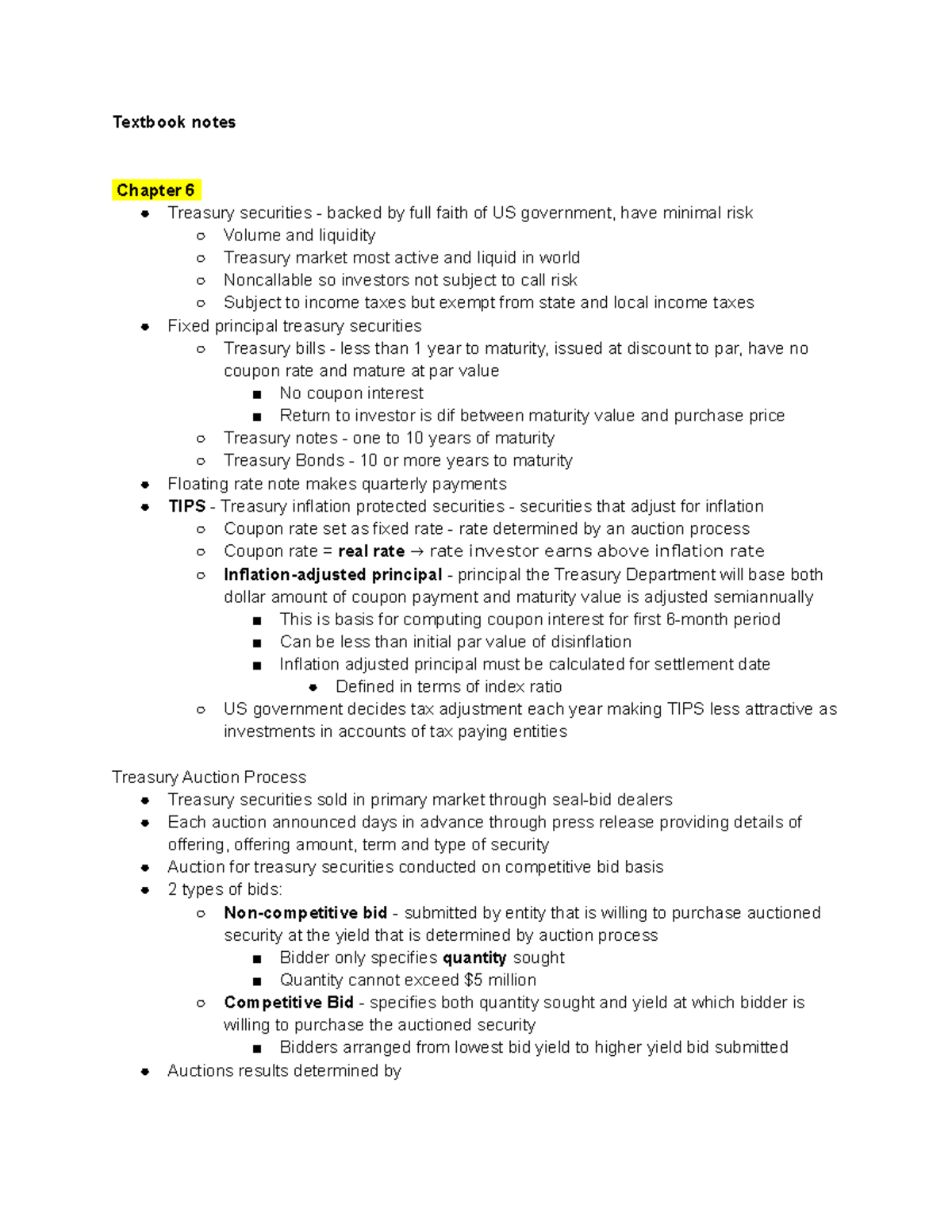 Fixed Income Exam 2 Study Guide - Treasury Securities & Corporate Debt ...
