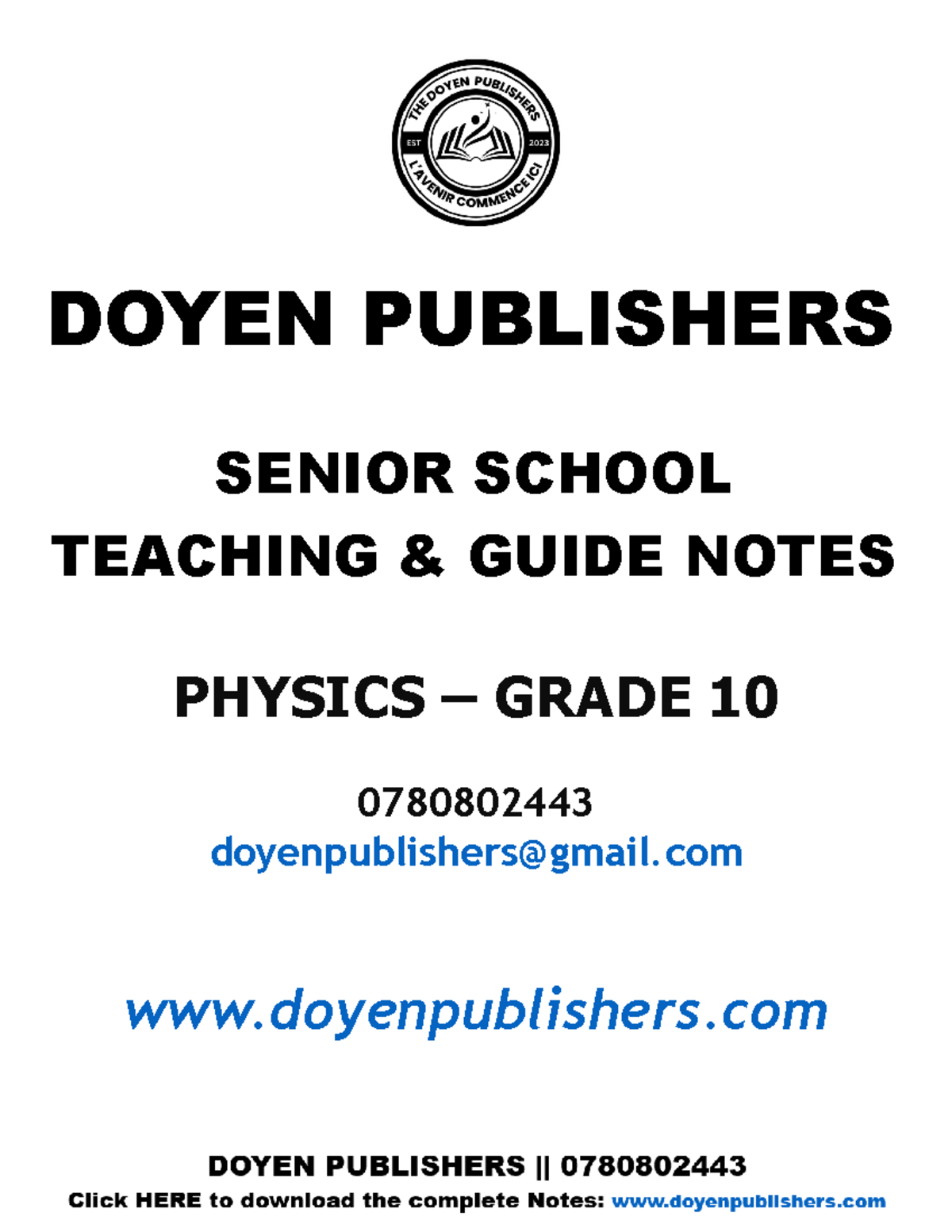 Grade 10 Physics Teaching Guide Notes (0780802443) - Studocu