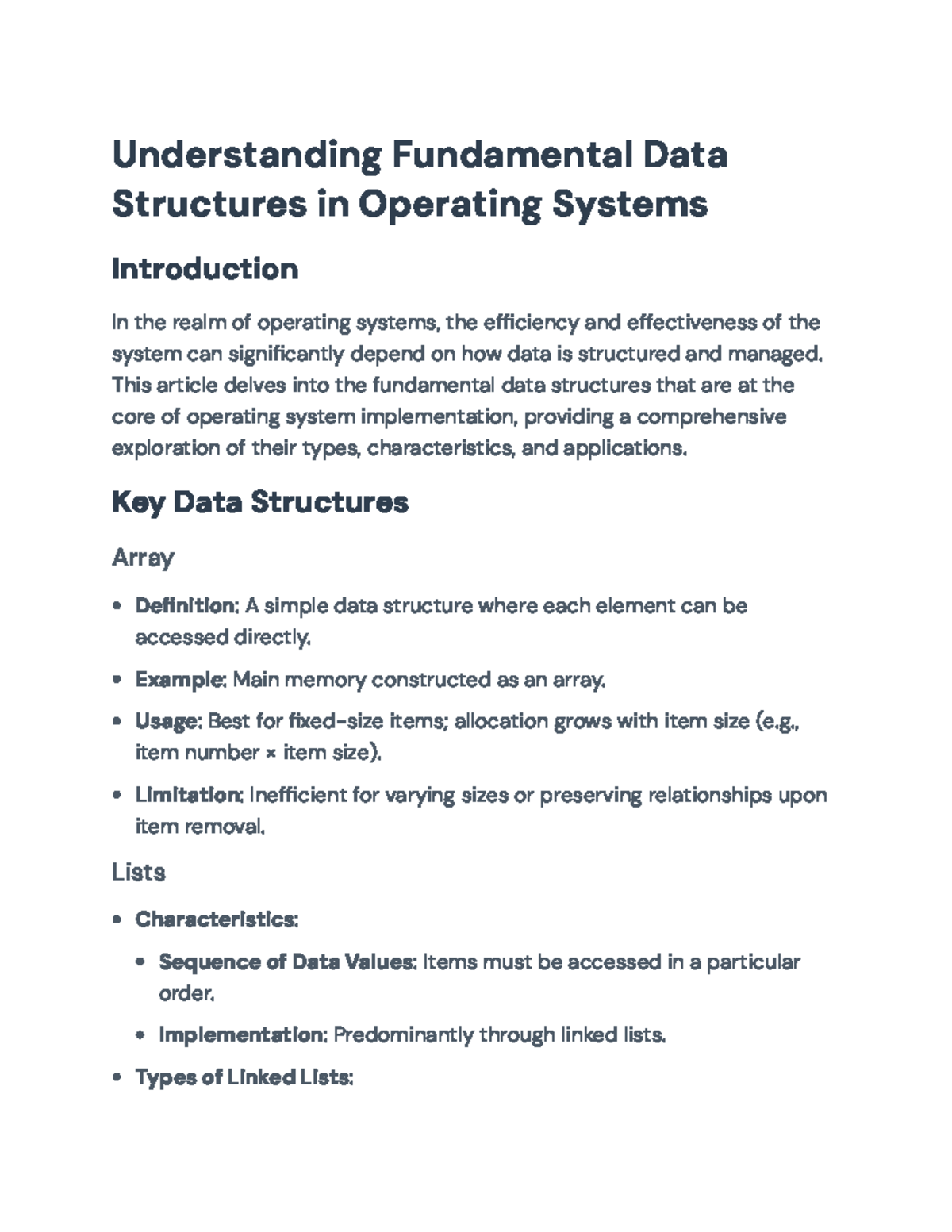 Understanding Data Structures in Operating Systems (CS101: Lecture ...