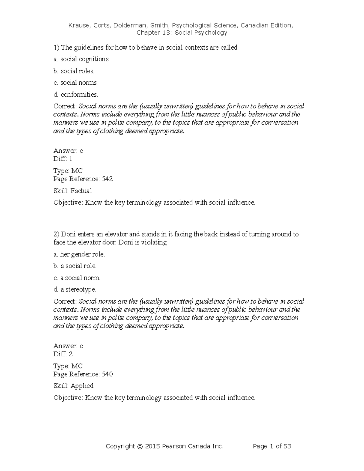Chapter 13: Social Psychology MC Questions for PSY 101 Final Exam - Studocu
