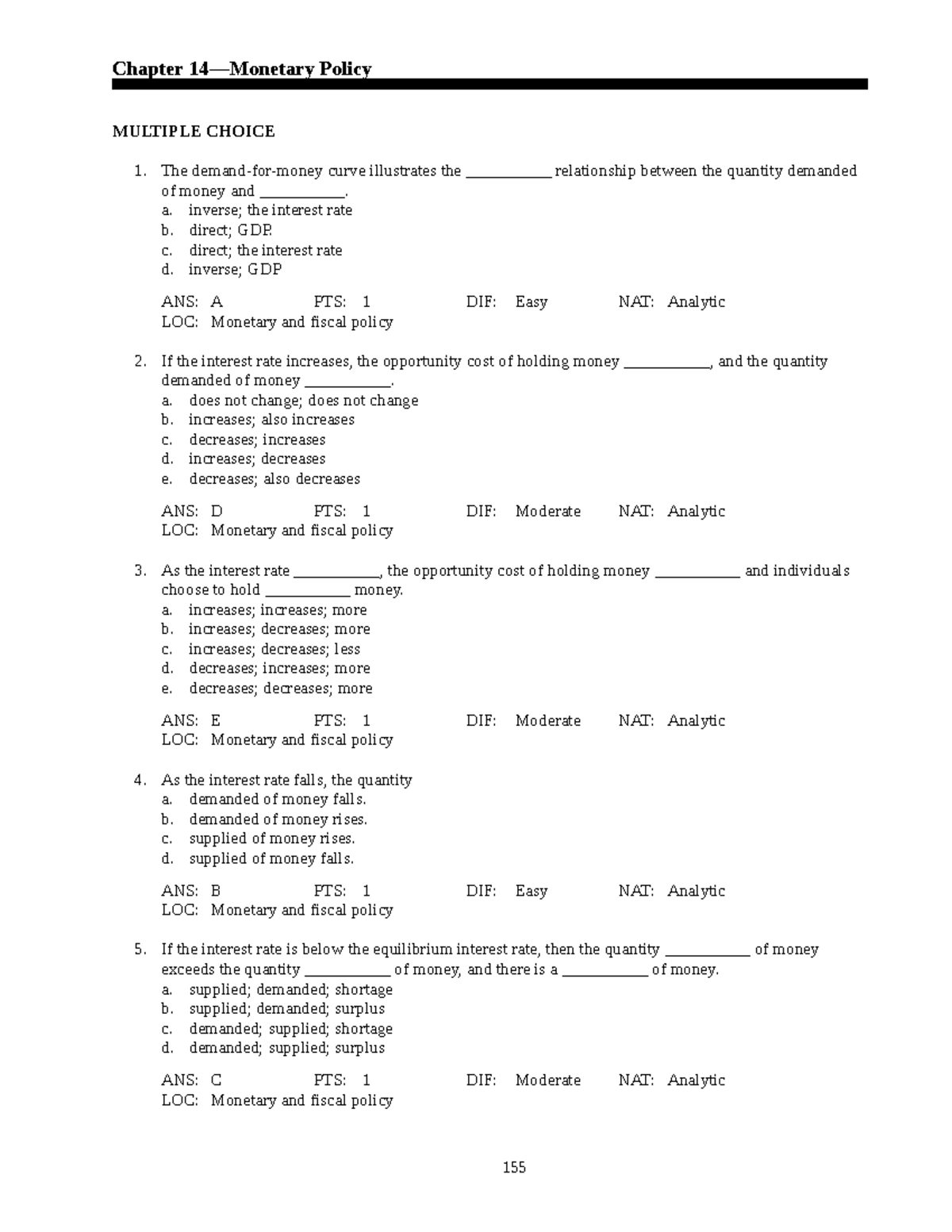 Monetary Policy Chapter 14 Study Guide - ECON 101 Assignment - Studocu
