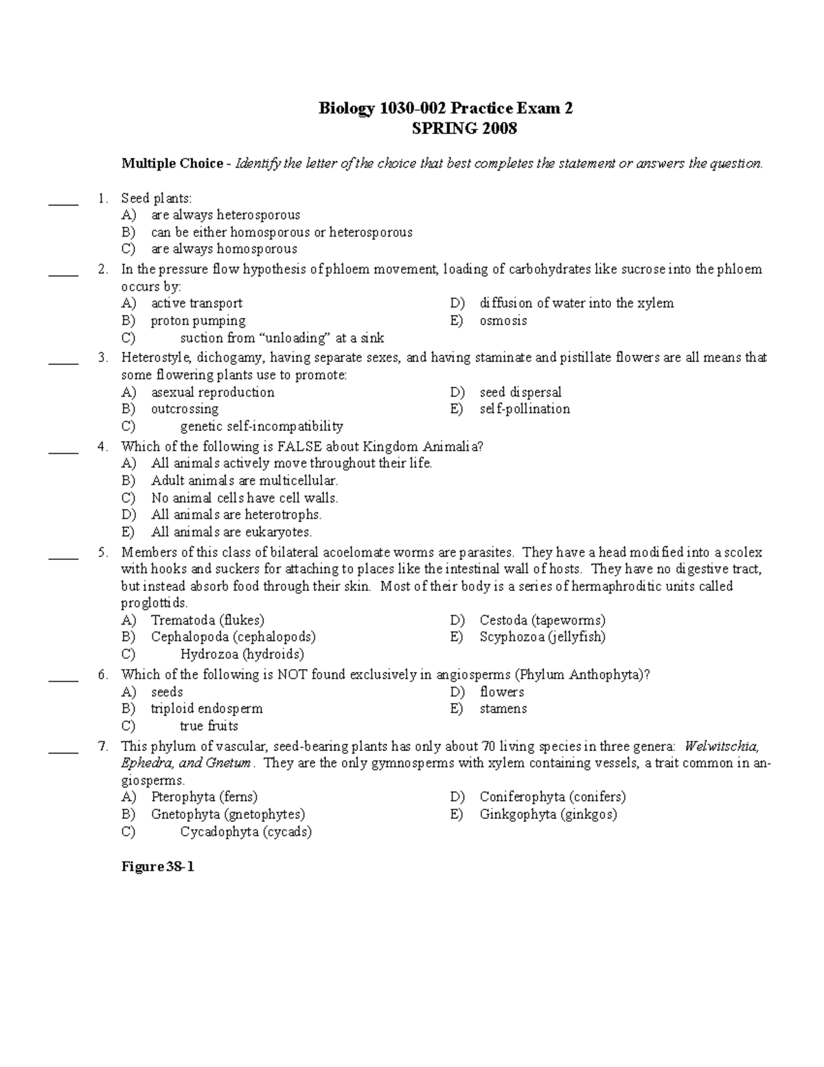 Biology Practice Exam 2 BSC BIO 112 - Multiple Choice Questions - Studocu