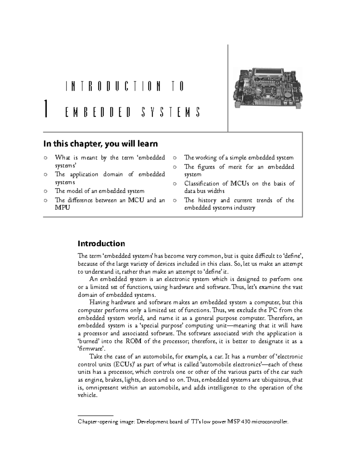 Module-1: Introduction to Embedded Systems - Key Concepts and ...