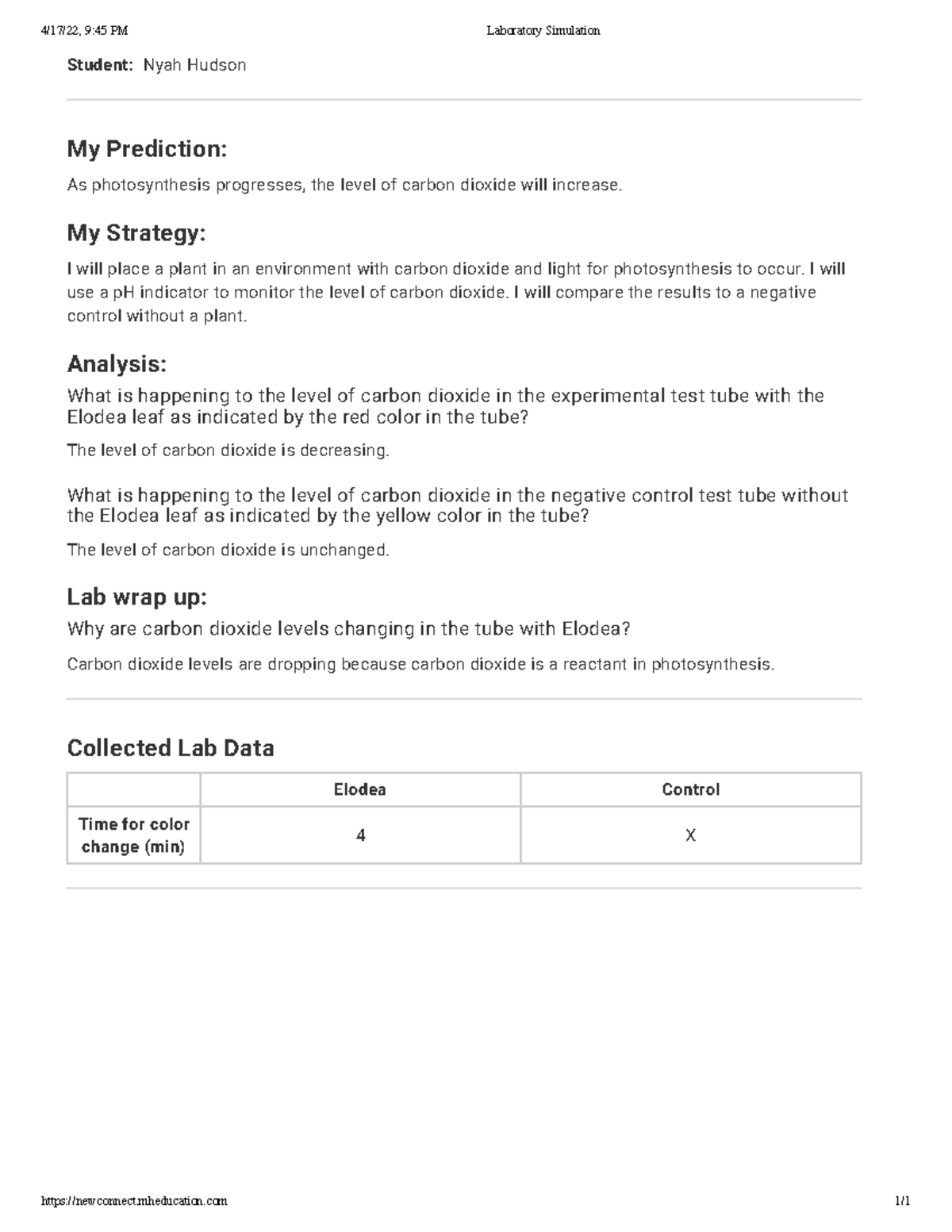 Photosynthesis - Carbon Dioxide Uptake - 4/17/22, 9:45 PM Laboratory ...