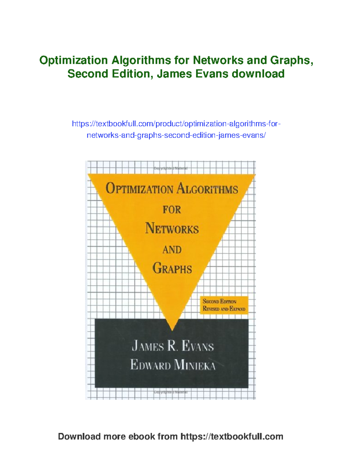 Optimization Algorithms for Networks and Graphs - 2nd Ed. by James ...