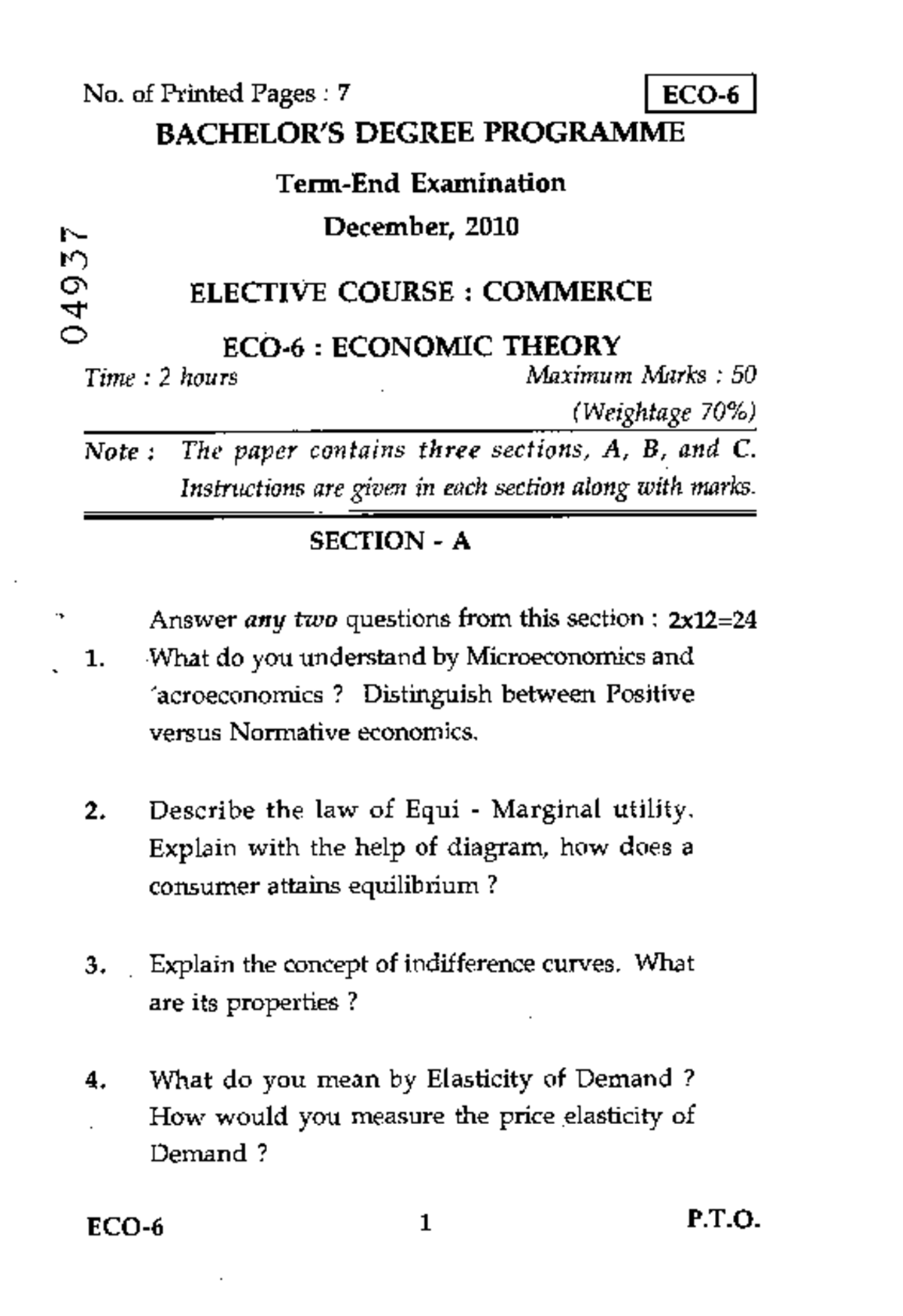 ECO-6 - Economics Model Papers and Exam Review Guide - Studocu