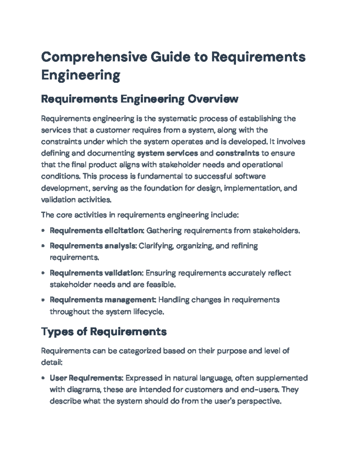 Comprehensive Guide to RE: Key Processes & Techniques for Success - Studocu