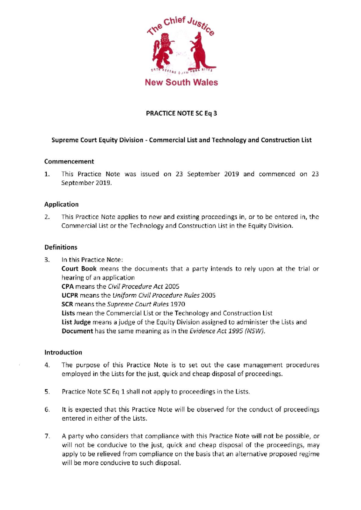 Practice Note SC Eq 3 - Guidelines for Commercial & T&C Lists - Studocu