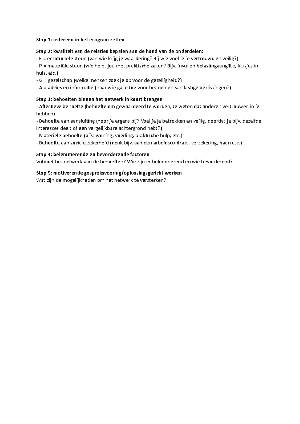 Ecogram Netwerken: Stappen en Relaties Analyseren en Versterken ...
