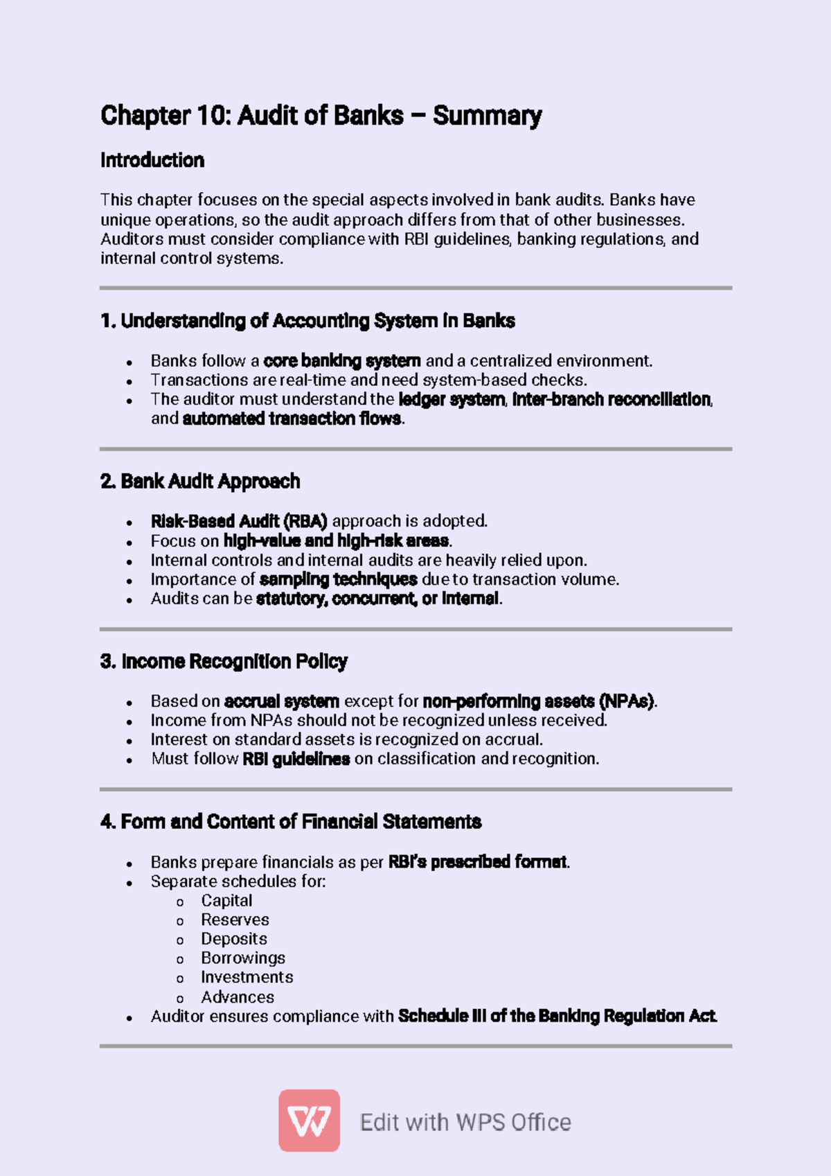 Ch 10 - Summary of Bank Audits: Key Concepts and Procedures - Studocu