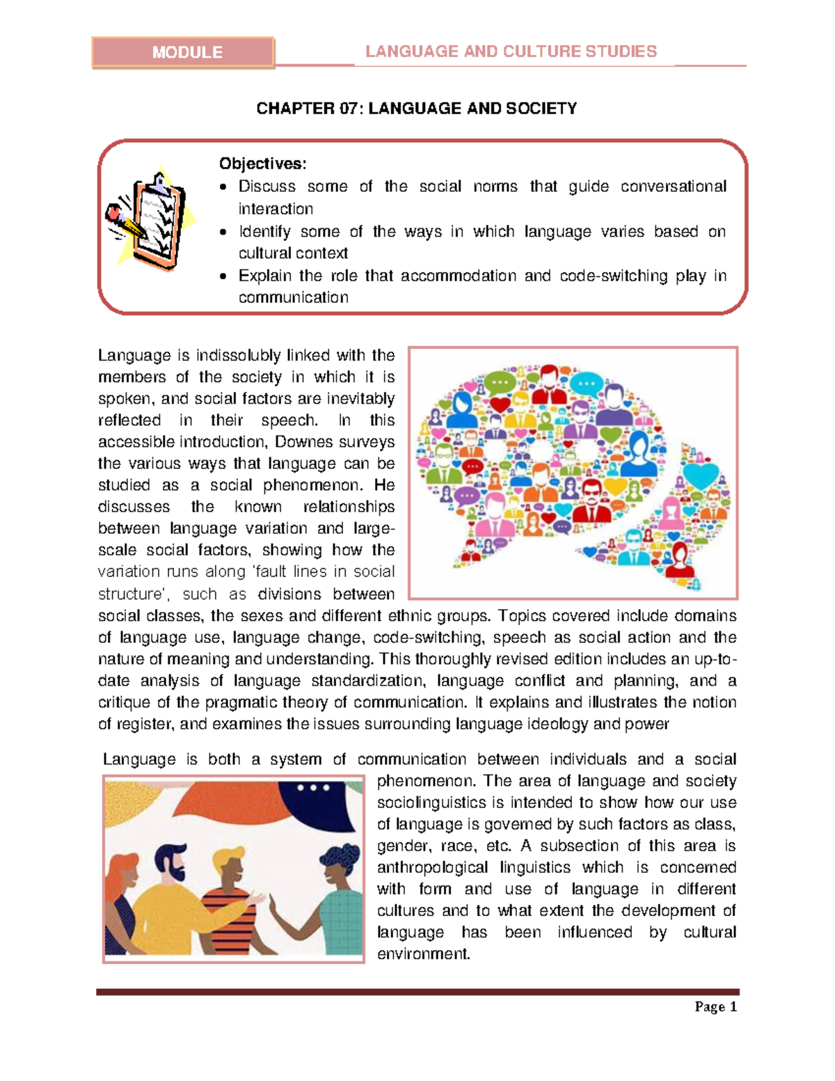 EL101 Chapter 7 - Understanding Language and Society Dynamics - Studocu