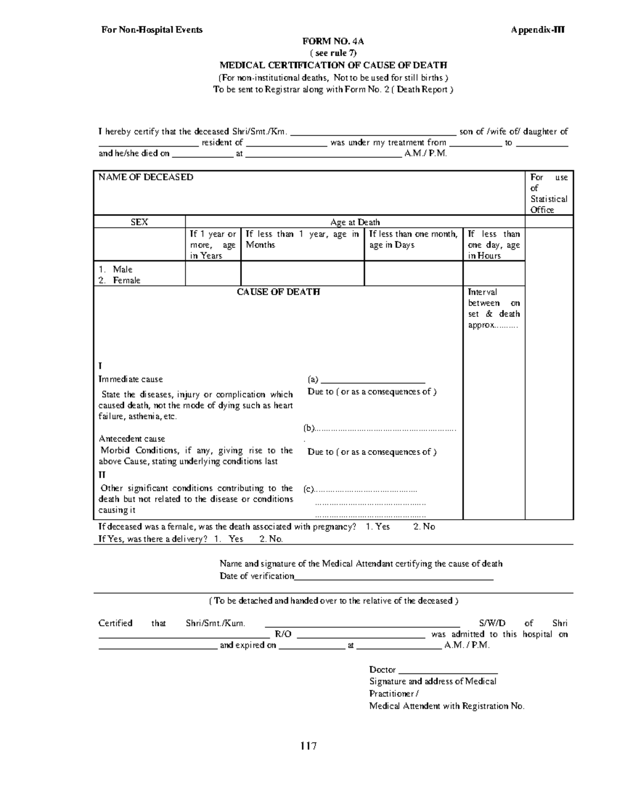 Medical Certification of Cause of Death - Non-Hospital Events ...
