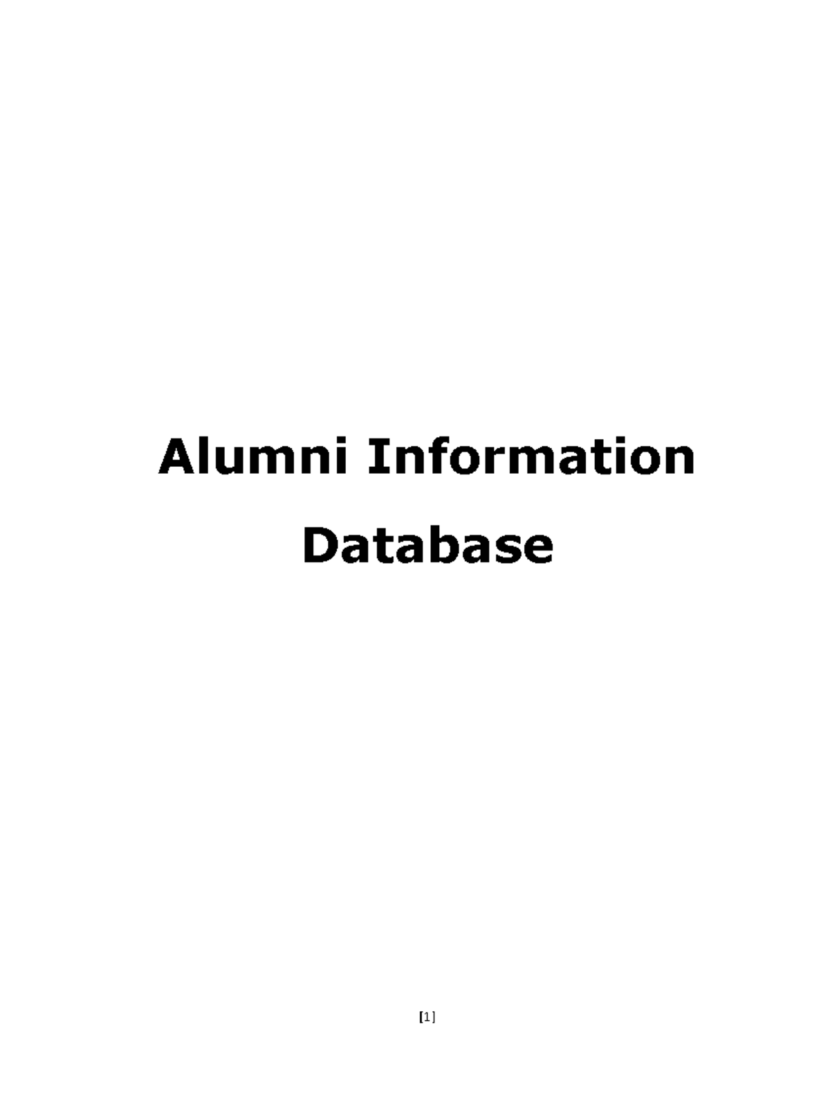 Alumni Management System Report: An Overview and Analysis - Studocu