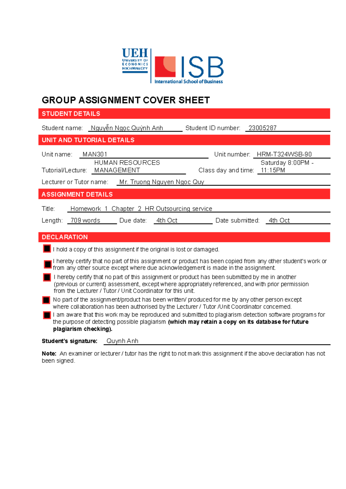 HRM90 Homework 1: Analyzing HR Outsourcing Benefits & Drawbacks - Studocu
