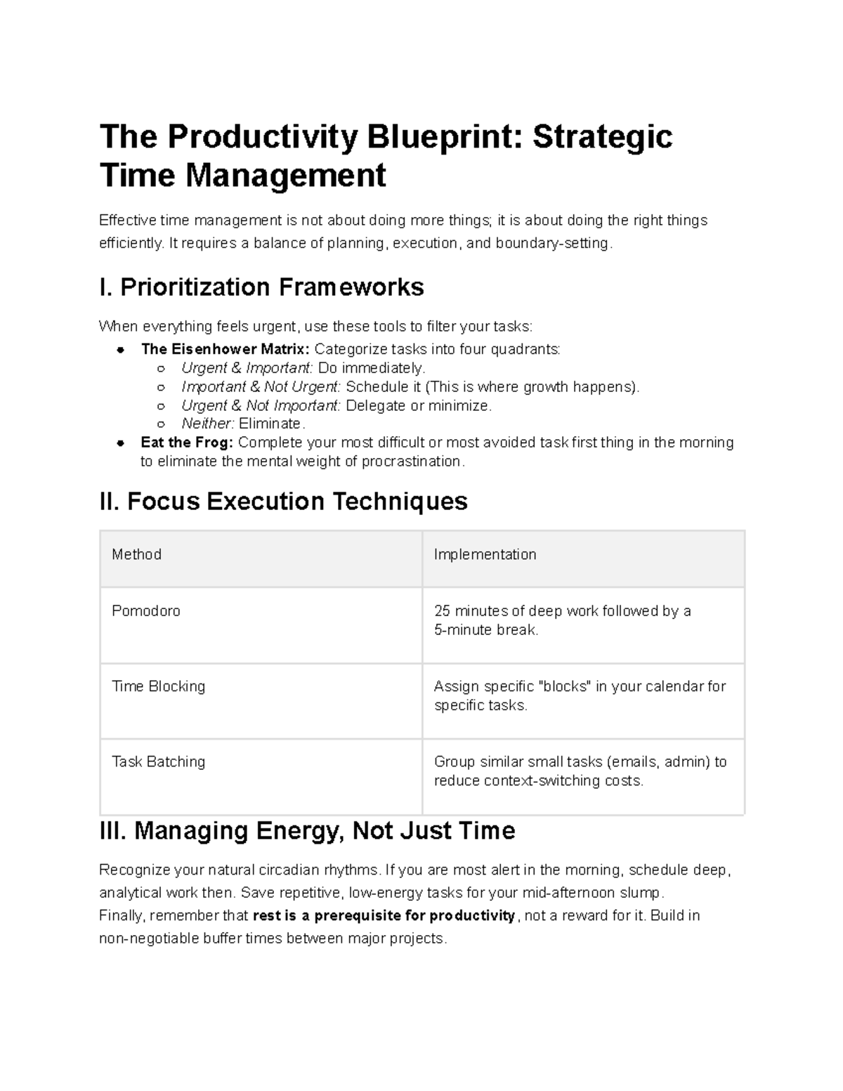 Strategic Time Management Guide: The Productivity Blueprint - Studocu