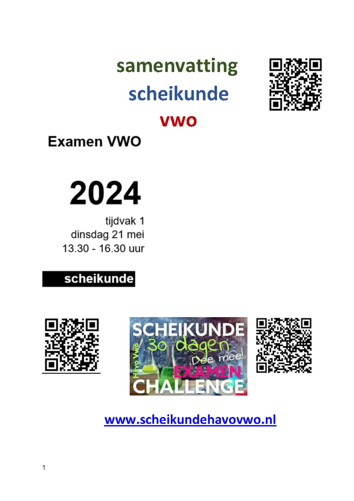Samenvatting Scheikunde VWO 6 Examenstof 2024 - Studeersnel