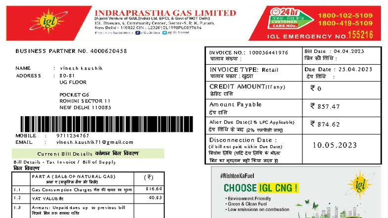 Invoice Details for Retail Gas Supply - 4000620458 - Studocu
