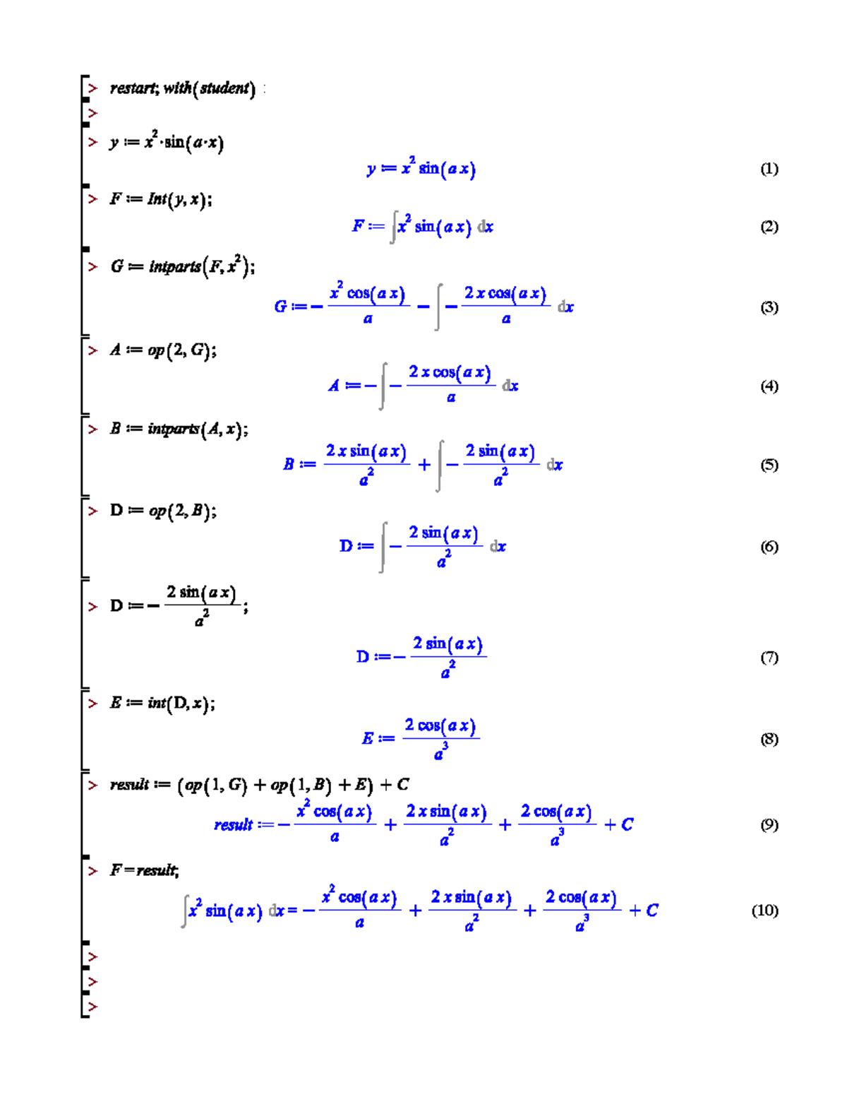 Maple Calculus 2: Q2 Solutions and Integrals Analysis - Studocu