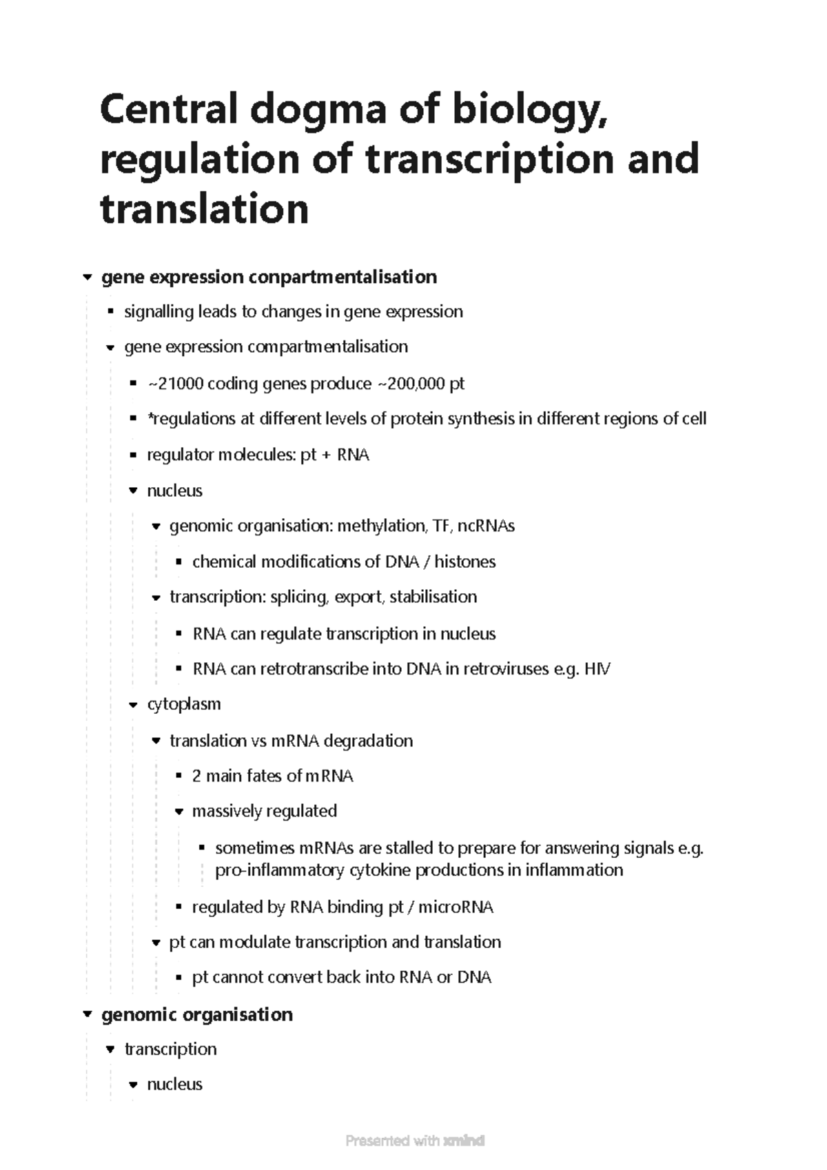 L1-2 Final Exam Notes on Central Dogma & Gene Expression Regulation ...