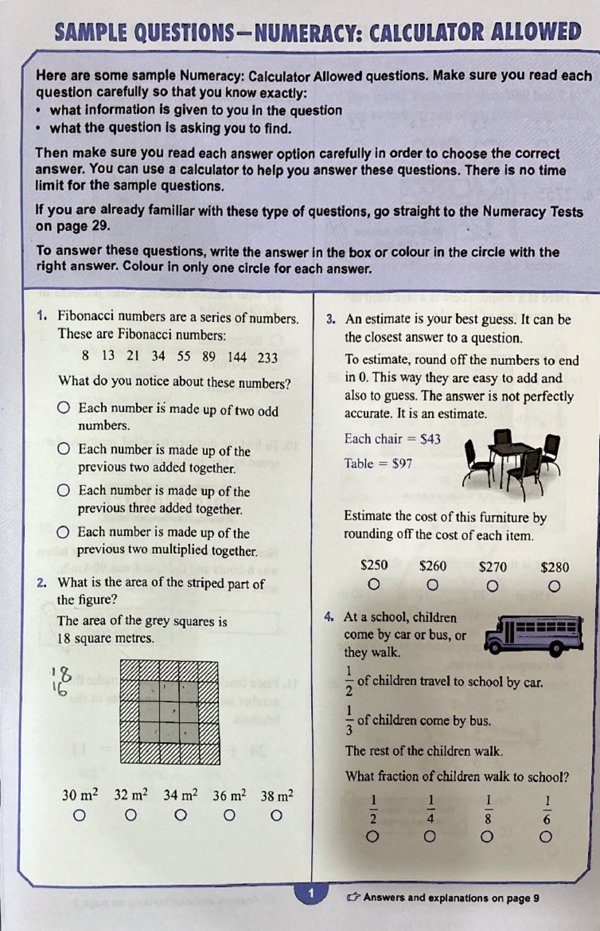 SAMPLE NUMERACY TEST: CALCULATOR ALLOWED - Studocu