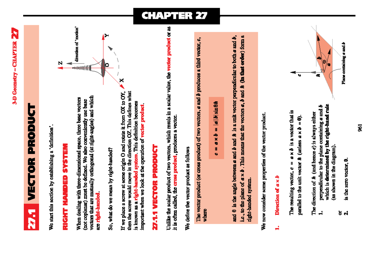 Geometry CHAPTER 27.1 Vector Product and Its Applications in 3D - Studocu