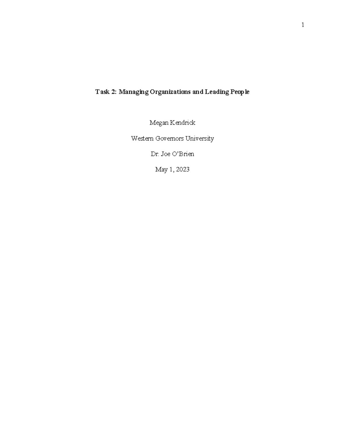 C200 - Task 2: Managing Organizations & Leadership Analysis - Studocu