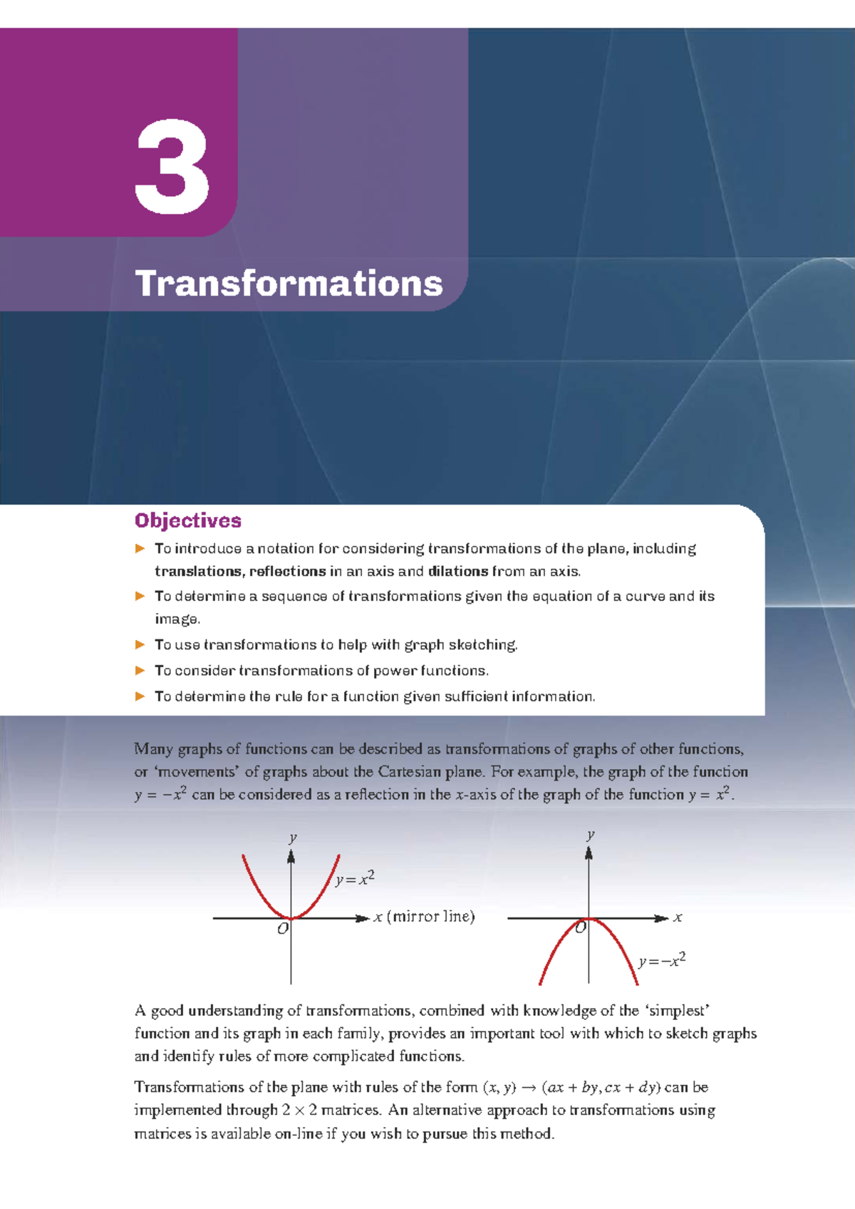 Transformations in the Plane: Chapter 3 (2023-Cambridge Units 3-4 ...