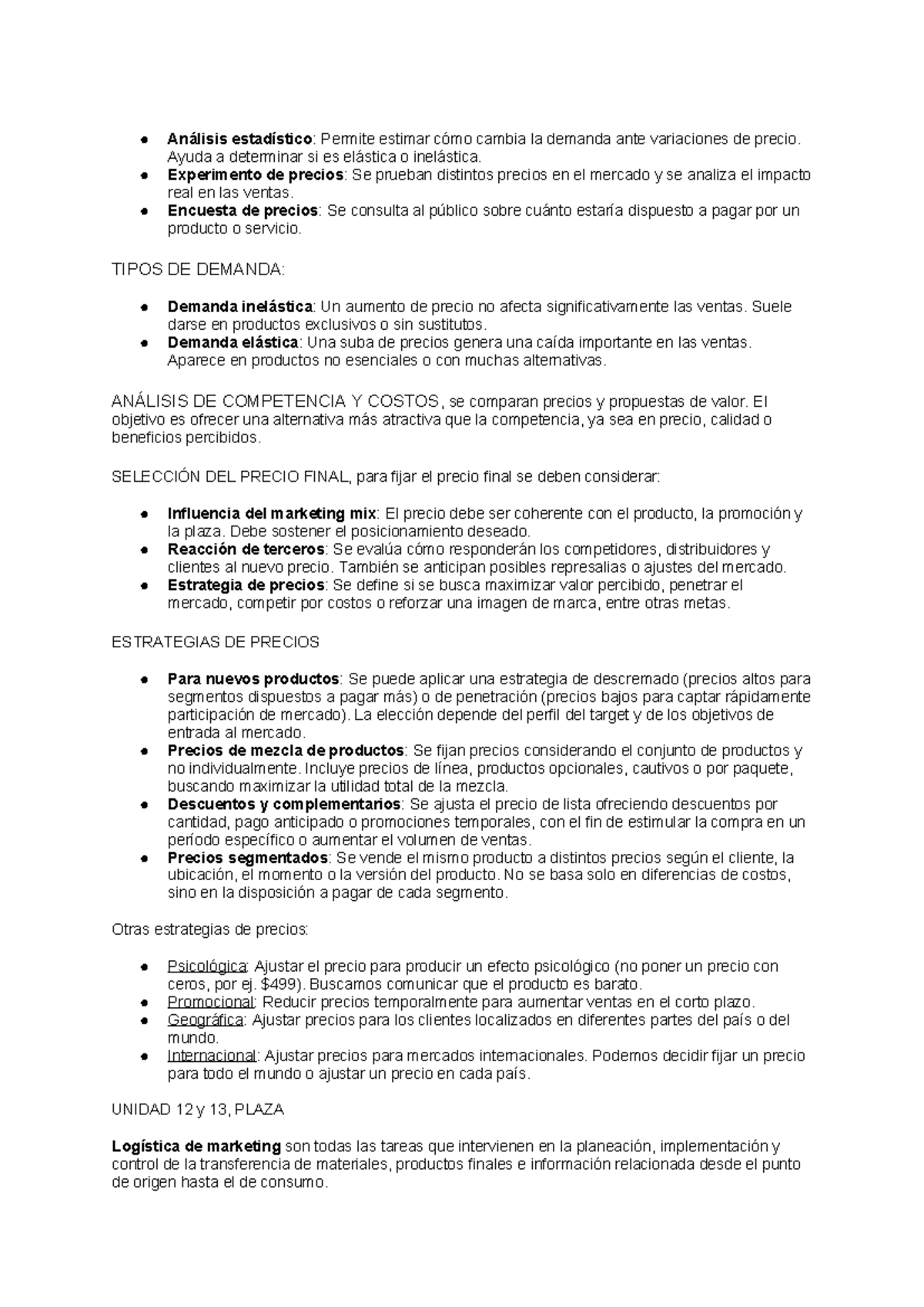 Parcial 2 Marketing: Estrategias de Precios y Canales de Distribución ...