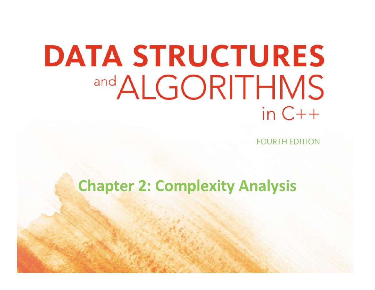 Chapter 2: Complexity Analysis in Data Structures (CS101) - Studocu
