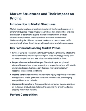 Market Structures - Study Notes & Assignments - Studocu