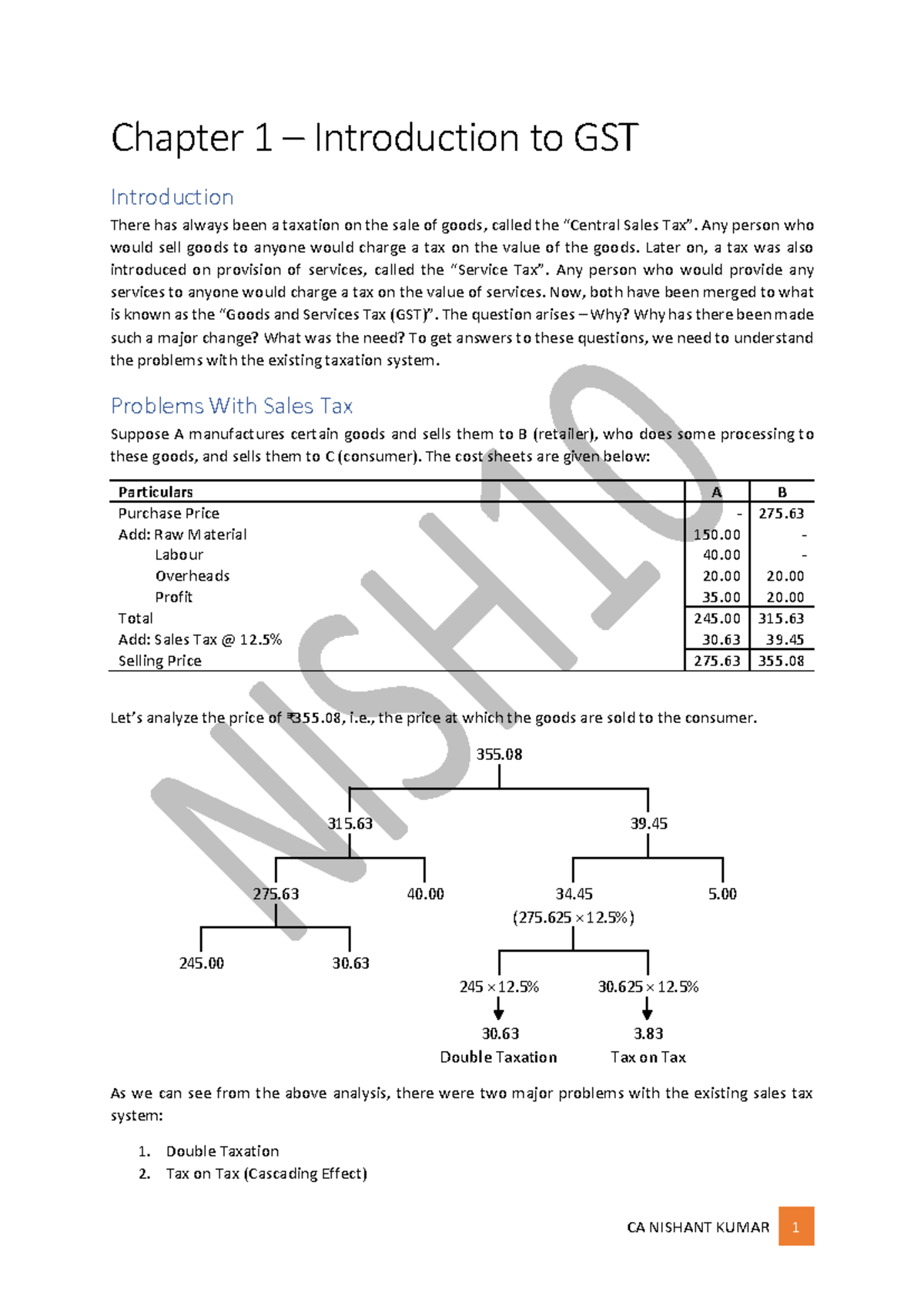 Chapter 1 - GST Introduction and Key Concepts Notes - Studocu