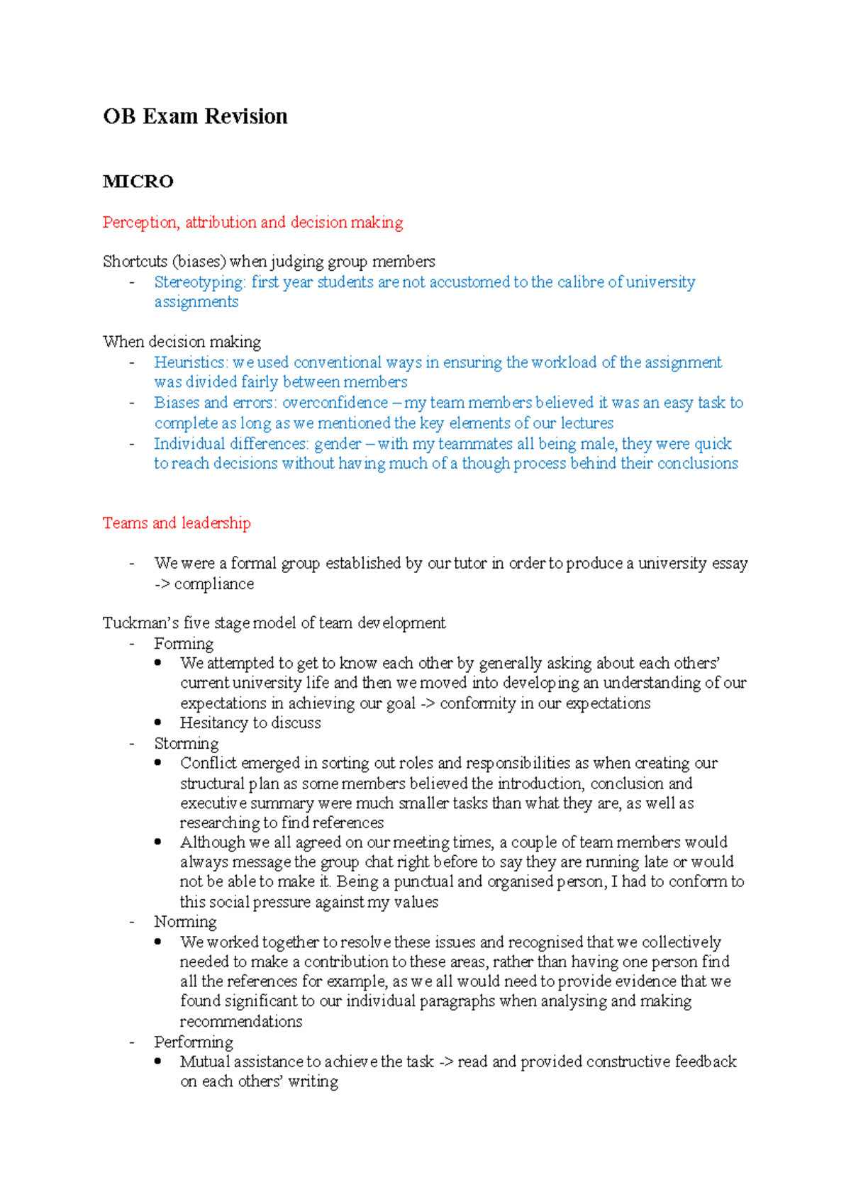 OB Exam Revision - Notes on all of the case studies which is very ...