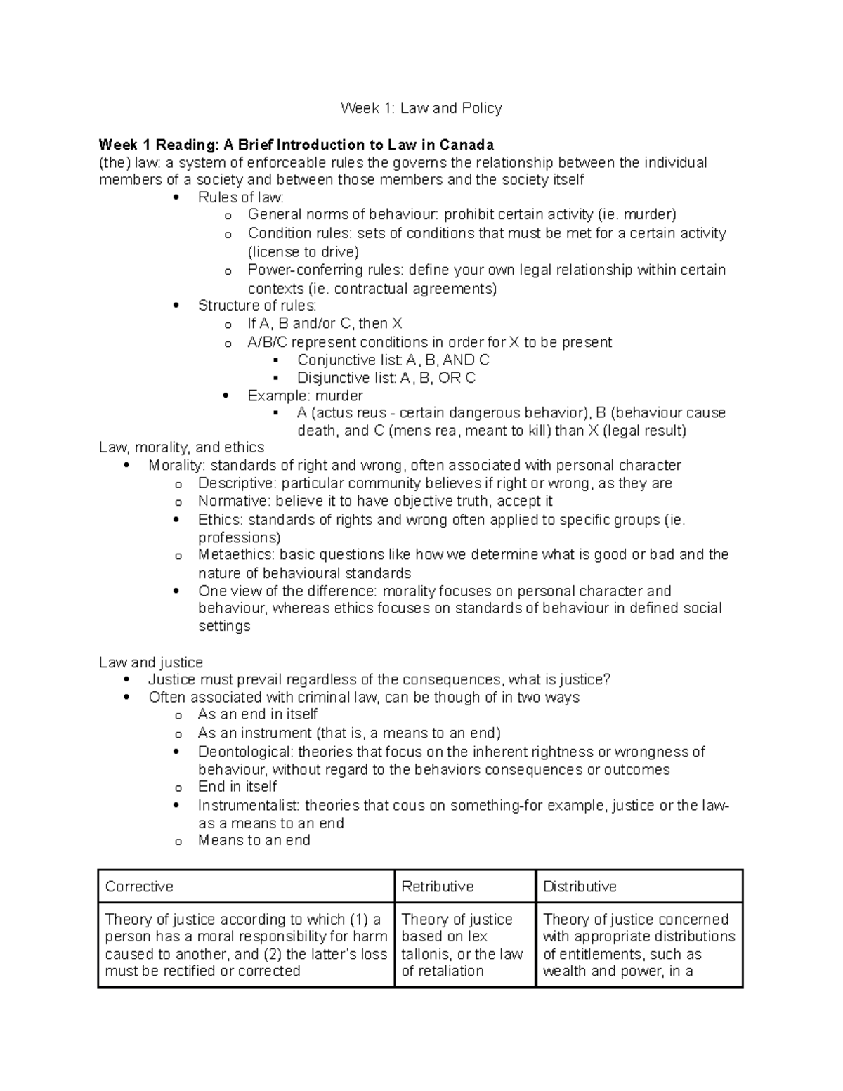 Week 1 - Intro to Law & Policy: Key Concepts and Ethical Considerations ...