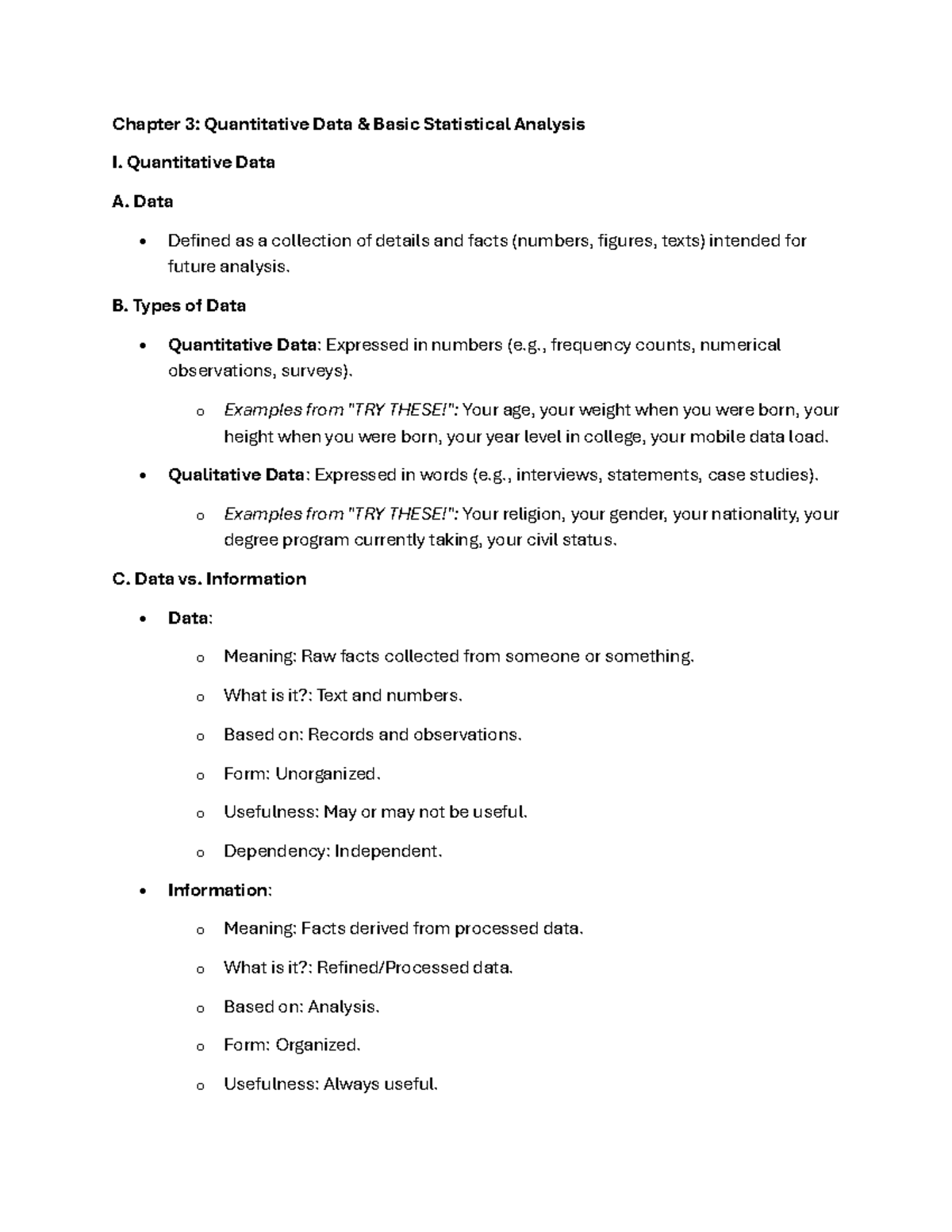 MMW 101: Chapter 3 - Quantitative Data & Basic Statistical Analysis ...