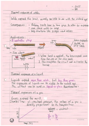 Thermal Expansion - Study Notes & Assignments - Studocu