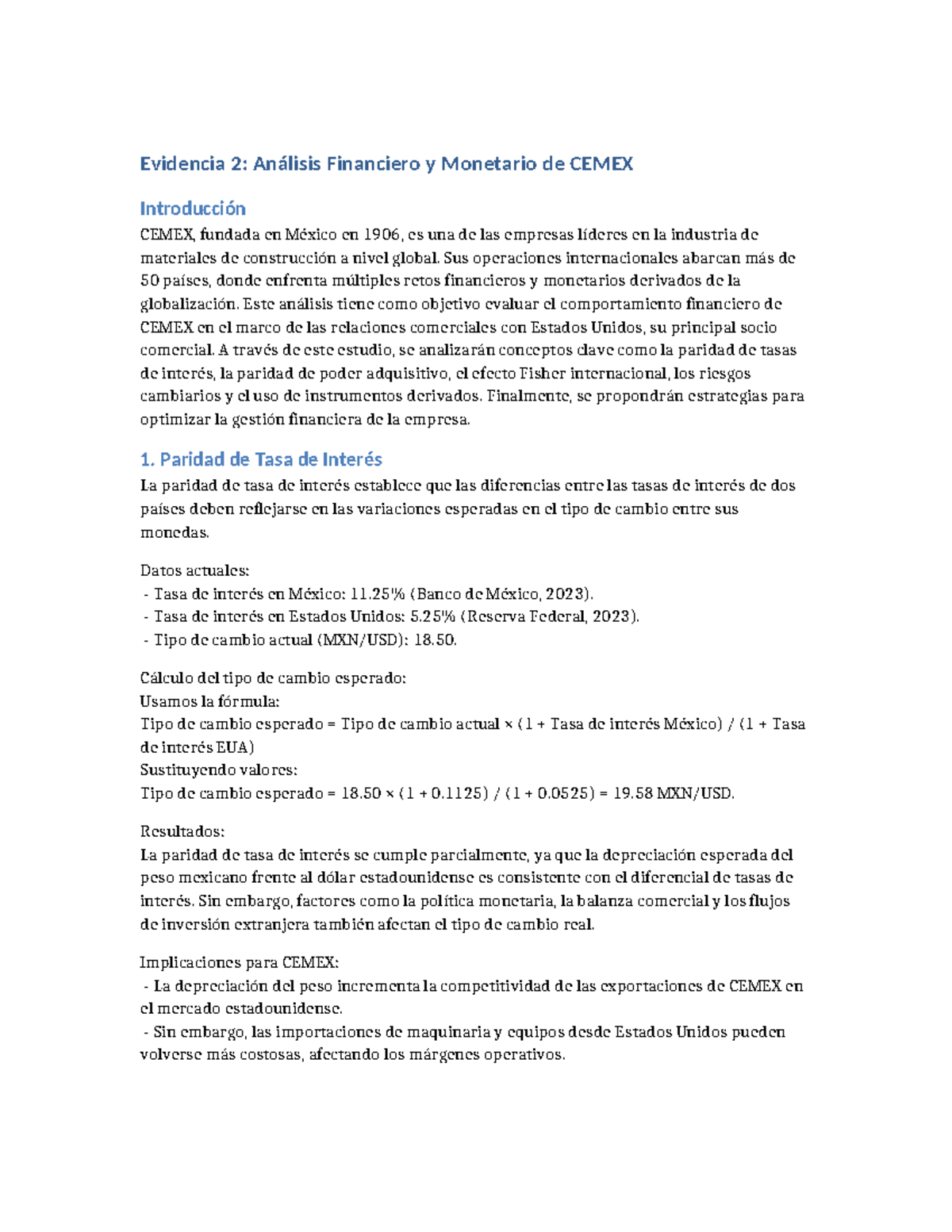 Evidencia 2 Cemex - SOLO Practica - Evidencia 2: Análisis Financiero y ...