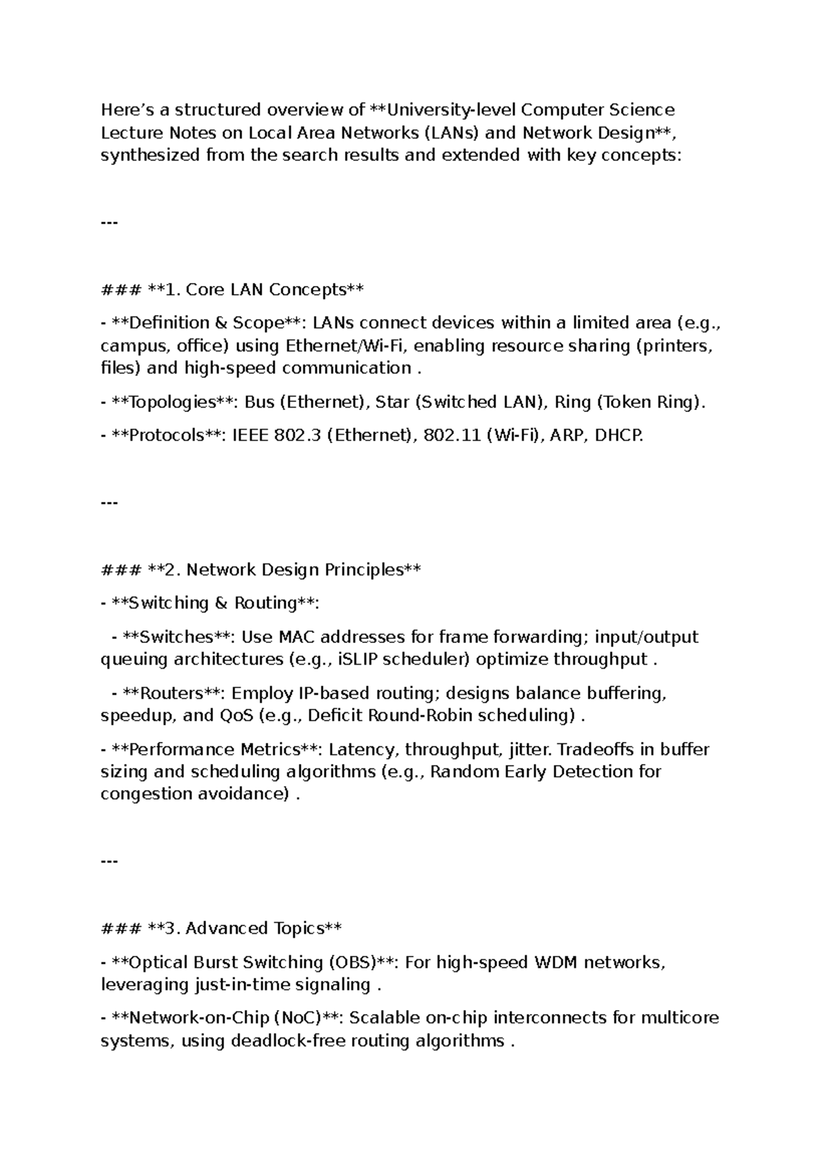 CSC 2020 Lecture Notes - Local Area Networks & Network Design - Studocu