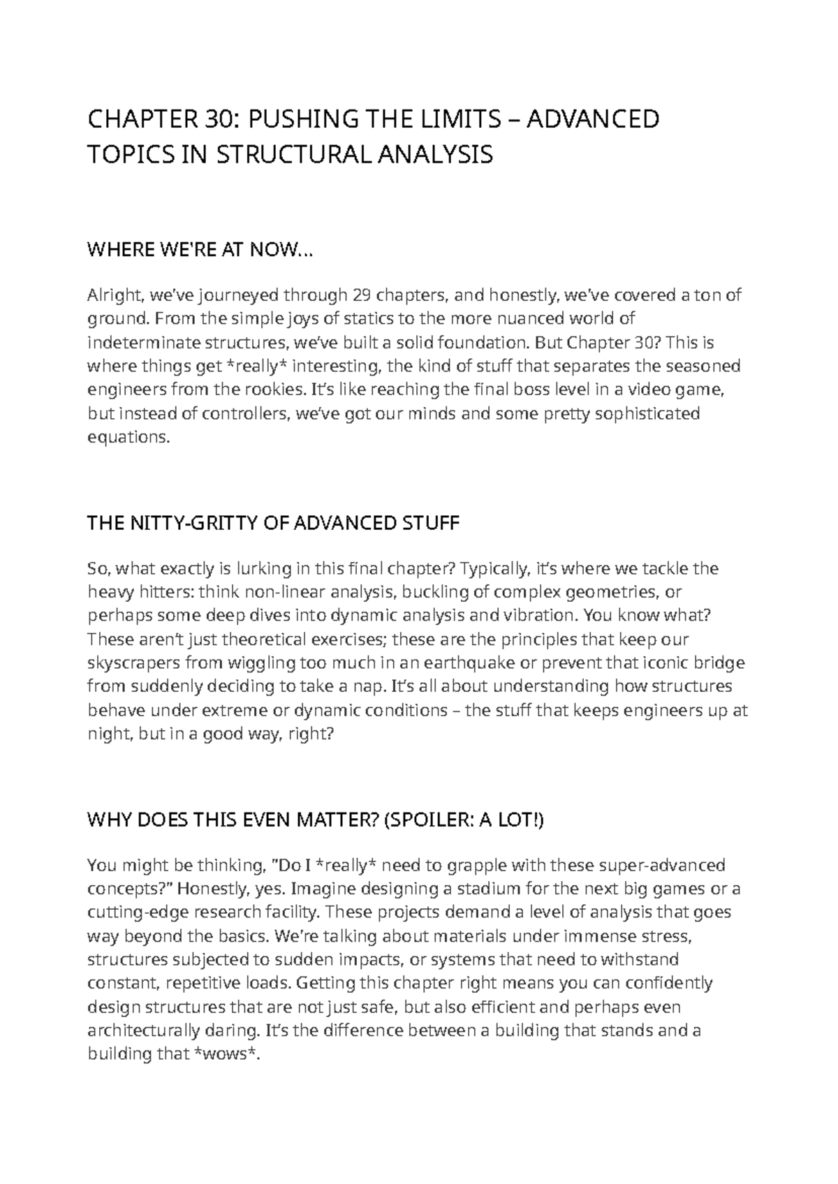 CHAPTER 30: ADVANCED TOPICS IN STRUCTURAL ANALYSIS REVIEW - Studocu