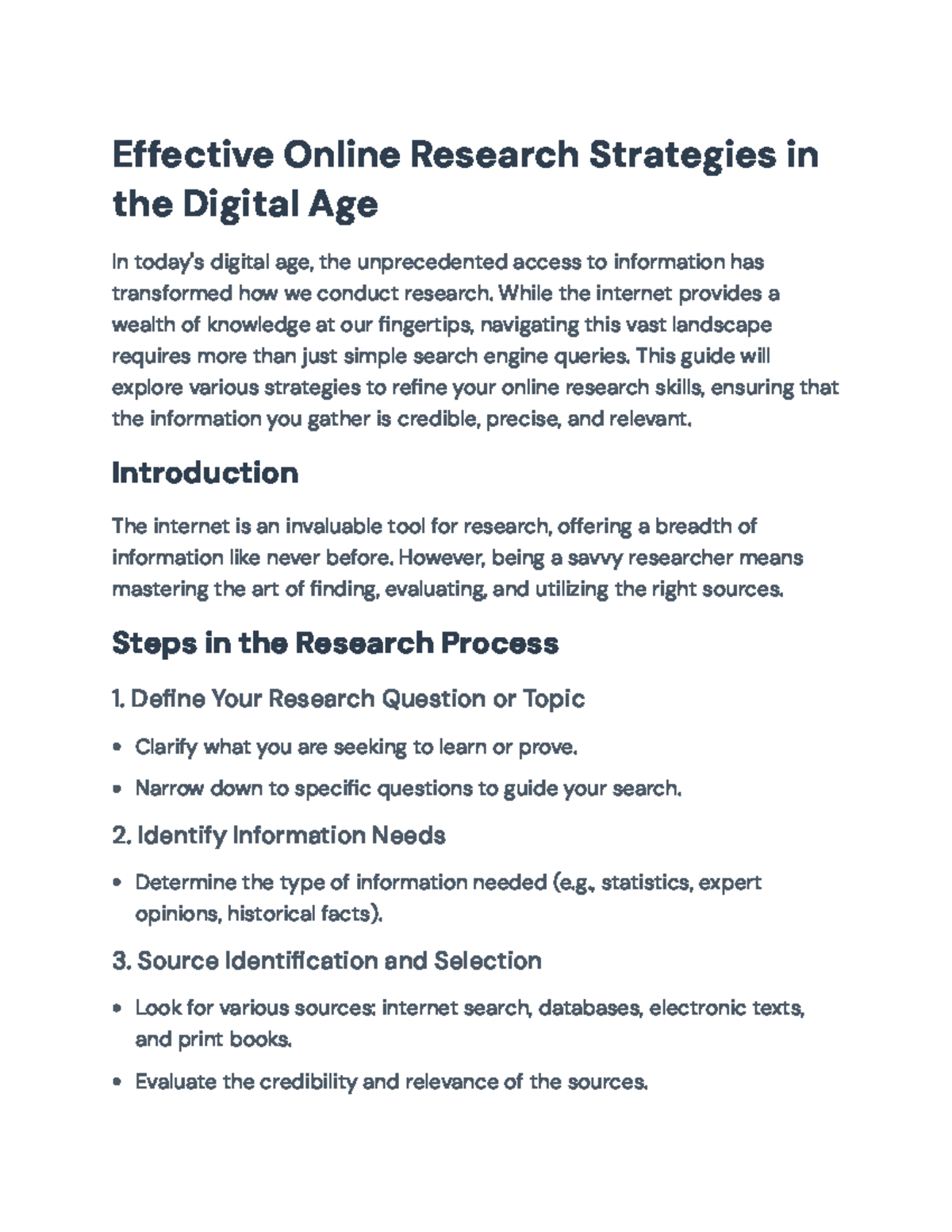 Effective Online Research Strategies: A Comprehensive Guide for ...