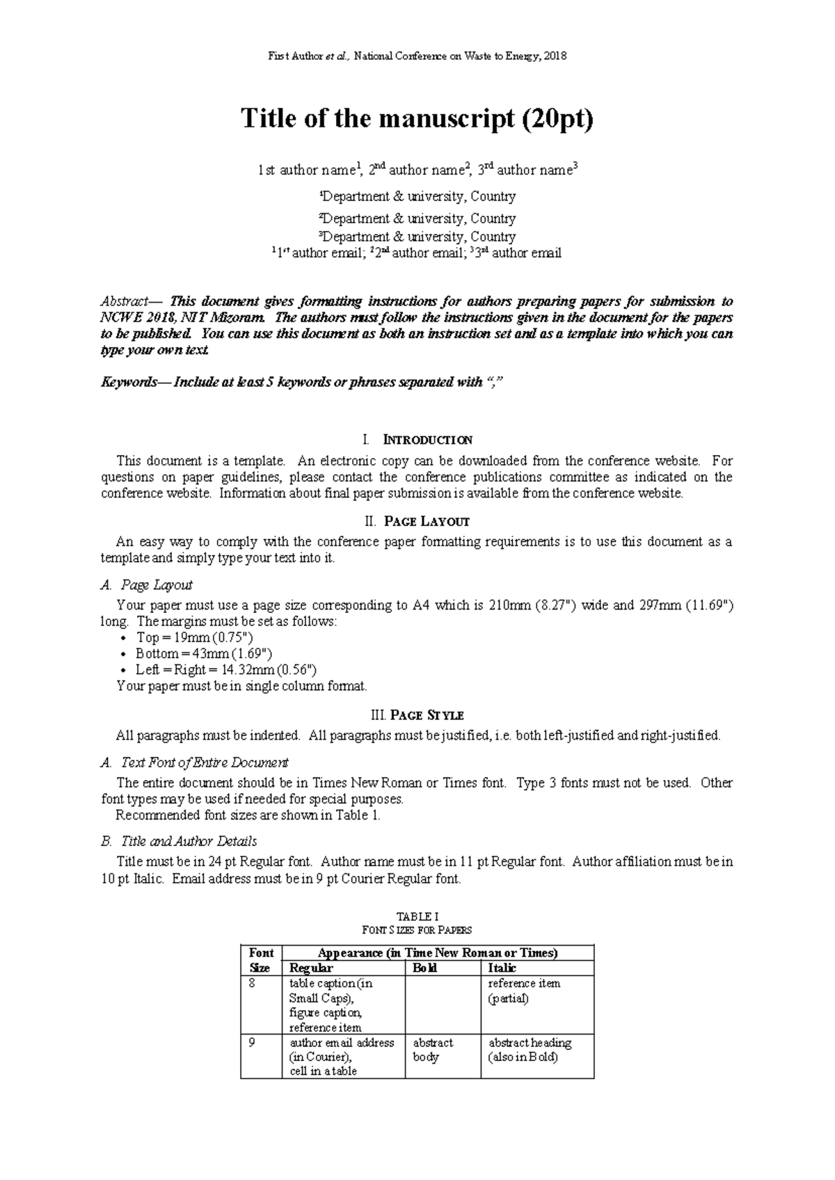 Full Paper Template for NCWE 2018 Conference Submission - Studocu