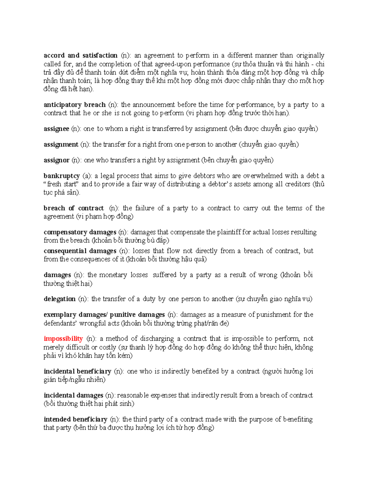 Key Terms List - Legal Concepts & Definitions for Law 101 - Studocu
